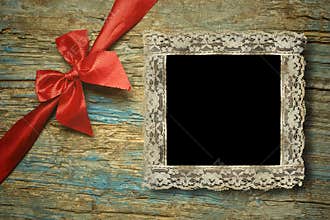 One lace vintage empty photo frame