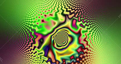 Abstract high resolution fractal video with a psychedelic hypnotic wavy pattern interchanging with a psychedelic pendulum sequence
