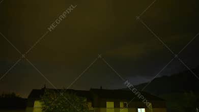 Heavy rain falling from dramatic Sky