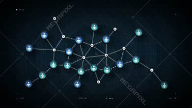 People Network Map Blue