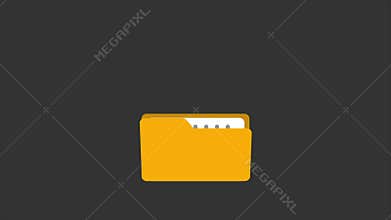 Flying file document into folder