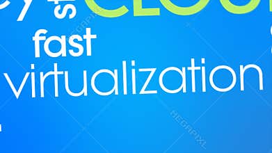 Cloud computing introduction presentation rotating word cloud. Kinetic typography animation in ultra hd.