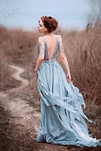 Beautiful girl walking in nature