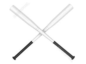 White baseball bats crossed