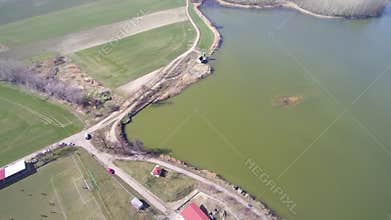 Aerial view of amateur football
