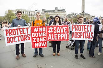 Medics Under Fire. Rally in Trafalgar Square.