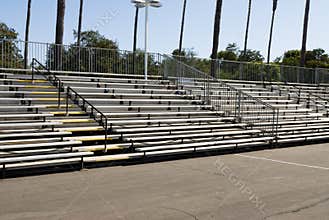 Empty bleachers during daytime