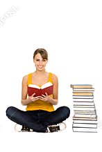 Woman reading book