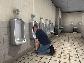 Funny Drunk Passed Out, Urinal