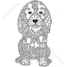 Dog adult antistress or children coloring page.