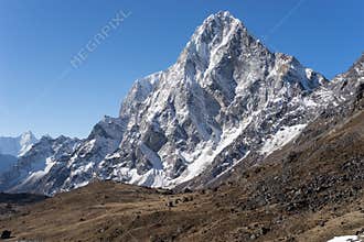 Cholatse mountain peak in the morning