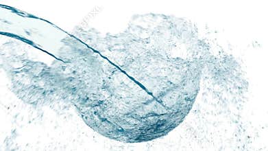 Water that pours in an invisible container.