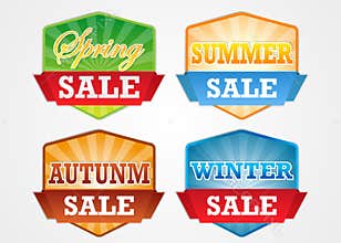 Seasonal Sale Badges Collection - Spring, Summer, Autumn, Winter