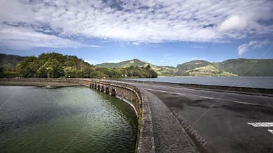 Road bridge over water - Azores Sao Miguel Portugal