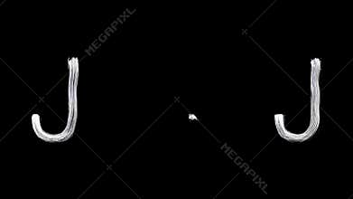 Created by light alphabet over black background