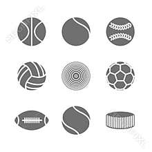 Icons balls, vector illustration.