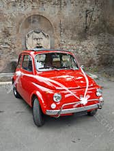Fiat 500 with bows, Rome, Italy