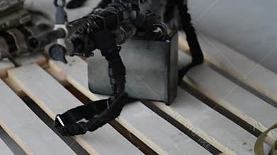 Many weapon on pallet