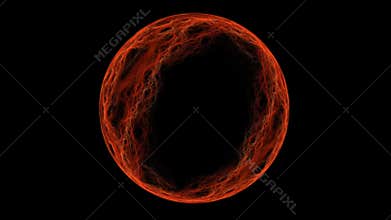 Abstract fractal red atmosphere of a planet on a black background. Seamless loopable. HD video.