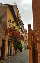 Alleyway in Trastevere, Rome, Italy