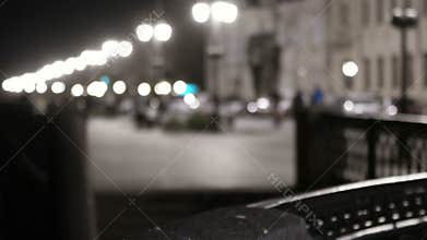 Blurred city in the night view, vintage sepia color