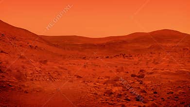 Mars Planet Surface With Dust Blowing