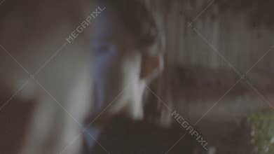 Young woman`s self defense at night