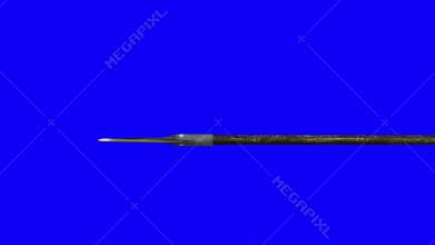 Shooting Arrow Zoom in on Arrow Head on a Blue Screen