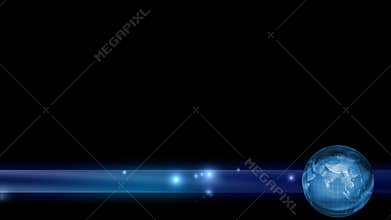 Spinning globe and flares lower third