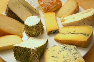 Rich cheese platter