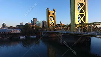 Tower Bridge Sacramento River Capital City California Downtown Skyline