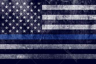 Aged Textured Police Support Flag Background
