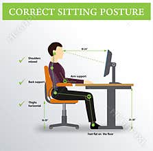 Ergonomics. Correct sitting posture