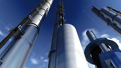 Oil and gas industry facilities in animation