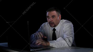 Man was scared what he saw on the laptop screen