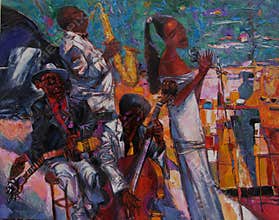 Texture oil painting, painting author Roman Nogin, a series of `Jazz.`