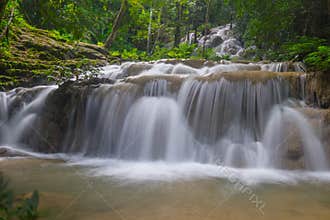 Pu Kang waterfall in the forest, Chiang Rai province, Thailand