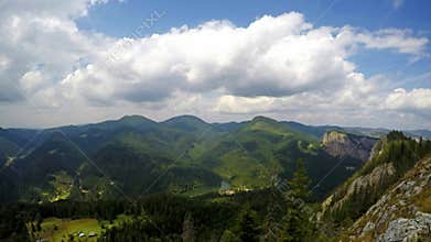 Clouds and shadows over the mountains