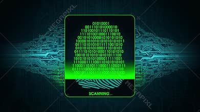 The process of fingerprint scanning - digital security system, the result of the fingerprint scan access denied