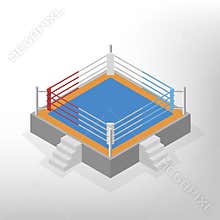Boxing ring is an isometric, vector illustration.