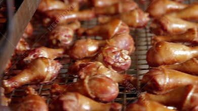 Processing of meat production. raw chicken meat