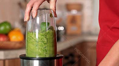 Making a green smoothie