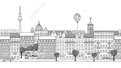 Looped hand drawn footage of Berlin