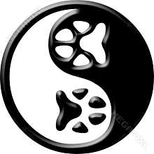 Paw print yin yang