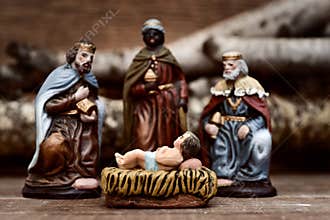 The three kings adoring the Child Jesus