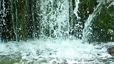 Detailed view of the beautiful waterfalls in Plitvice National Park, Croatia