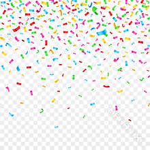 Falling confetti on checkered background. celebration party holiday decoration