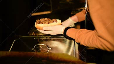 Making of the luxury hot dog