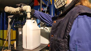 A worker at the chemical plant