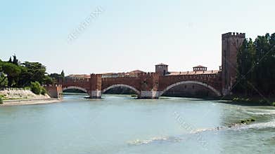 Castelvecchio scaliger bridge adige river Verona